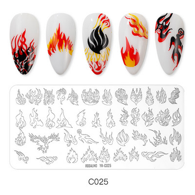 ROSALIND körömbélyegző lemezek körömlakk bélyegzéséhez Wacky Pattern Nail Art lemez stencilvonalas körömtervező bélyegzőeszközök