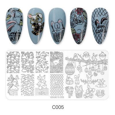 ROSALIND körömbélyegző lemezek körömlakk bélyegzéséhez Wacky Pattern Nail Art lemez stencilvonalas körömtervező bélyegzőeszközök