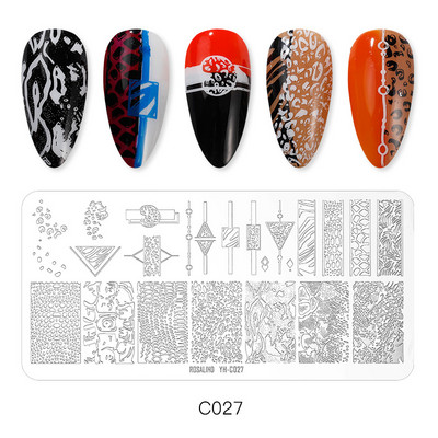 ROSALIND körömbélyegző lemezek körömlakk bélyegzéséhez Wacky Pattern Nail Art lemez stencilvonalas körömtervező bélyegzőeszközök