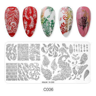 ROSALIND körömbélyegző lemezek körömlakk bélyegzéséhez Wacky Pattern Nail Art lemez stencilvonalas körömtervező bélyegzőeszközök