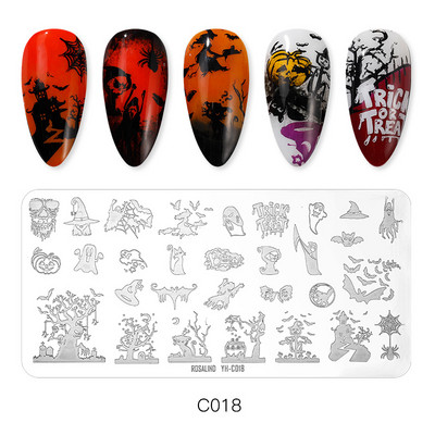 ROSALIND körömbélyegző lemezek körömlakk bélyegzéséhez Wacky Pattern Nail Art lemez stencilvonalas körömtervező bélyegzőeszközök