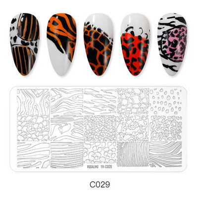 ROSALIND körömbélyegző lemezek körömlakk bélyegzéséhez Wacky Pattern Nail Art lemez stencilvonalas körömtervező bélyegzőeszközök