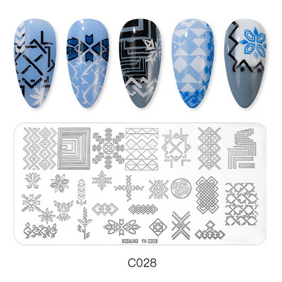 ROSALIND körömbélyegző lemezek körömlakk bélyegzéséhez Wacky Pattern Nail Art lemez stencilvonalas körömtervező bélyegzőeszközök