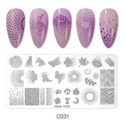 ROSALIND körömbélyegző lemezek körömlakk bélyegzéséhez Wacky Pattern Nail Art lemez stencilvonalas körömtervező bélyegzőeszközök
