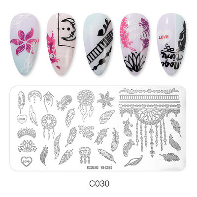 ROSALIND körömbélyegző lemezek körömlakk bélyegzéséhez Wacky Pattern Nail Art lemez stencilvonalas körömtervező bélyegzőeszközök