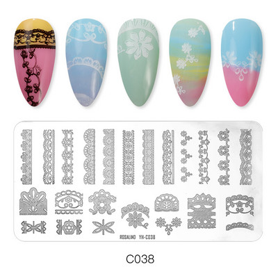ROSALIND körömbélyegző lemezek körömlakk bélyegzéséhez Wacky Pattern Nail Art lemez stencilvonalas körömtervező bélyegzőeszközök