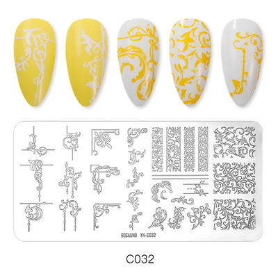 ROSALIND körömbélyegző lemezek körömlakk bélyegzéséhez Wacky Pattern Nail Art lemez stencilvonalas körömtervező bélyegzőeszközök