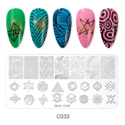 ROSALIND körömbélyegző lemezek körömlakk bélyegzéséhez Wacky Pattern Nail Art lemez stencilvonalas körömtervező bélyegzőeszközök