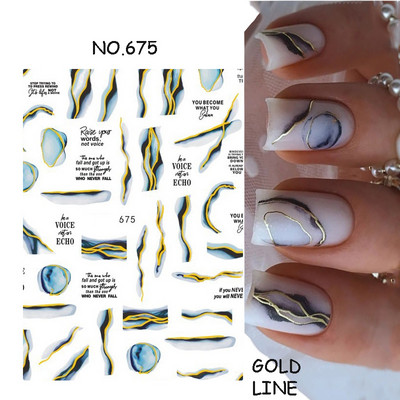 Akril gravírozott köröm matrica tavaszi virágok fekete betű Desgin öntapadó köröm transzfer csúszkák Pakolások manikűr fóliák Z0654