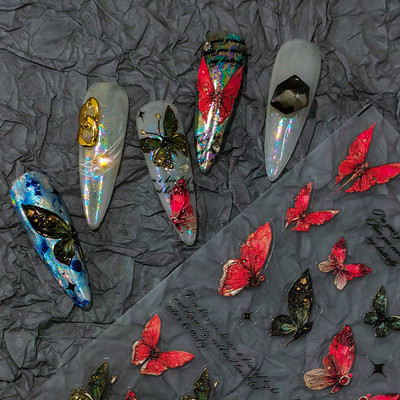 Akril gravírozott köröm matrica tavaszi virágok fekete betű Desgin öntapadó köröm transzfer csúszkák Pakolások manikűr fóliák Z0654