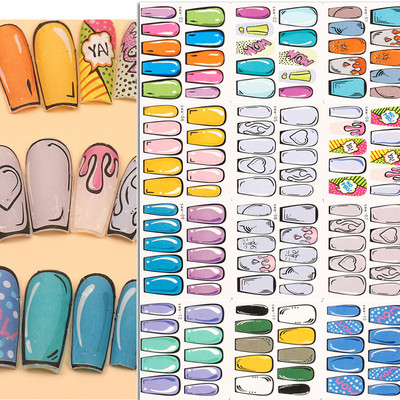 Akril gravírozott köröm matrica tavaszi virágok fekete betű Desgin öntapadó köröm transzfer csúszkák Pakolások manikűr fóliák Z0654