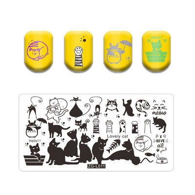 Alphabet logó bélyegző lemezek Csipke Virág Állatkép Bélyegek Sablonok Macskalevél Manikűr Nyomtatás Stencil Eszközök Vonal Koponya