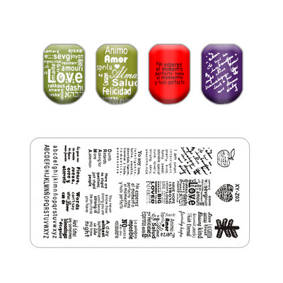 Alphabet logó bélyegző lemezek Csipke Virág Állatkép Bélyegek Sablonok Macskalevél Manikűr Nyomtatás Stencil Eszközök Vonal Koponya