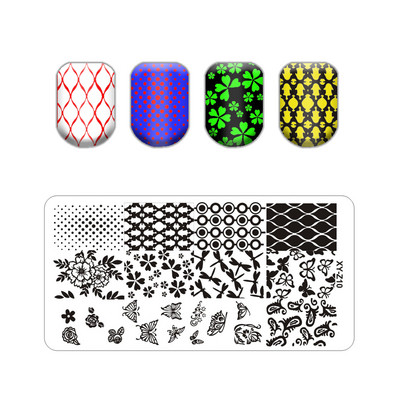 Alphabet logó bélyegző lemezek Csipke Virág Állatkép Bélyegek Sablonok Macskalevél Manikűr Nyomtatás Stencil Eszközök Vonal Koponya