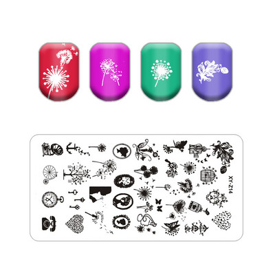 Alphabet logó bélyegző lemezek Csipke Virág Állatkép Bélyegek Sablonok Macskalevél Manikűr Nyomtatás Stencil Eszközök Vonal Koponya