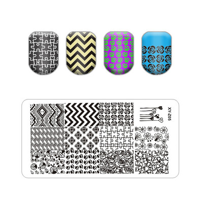 Alphabet logó bélyegző lemezek Csipke Virág Állatkép Bélyegek Sablonok Macskalevél Manikűr Nyomtatás Stencil Eszközök Vonal Koponya