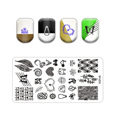 Alphabet logó bélyegző lemezek Csipke Virág Állatkép Bélyegek Sablonok Macskalevél Manikűr Nyomtatás Stencil Eszközök Vonal Koponya