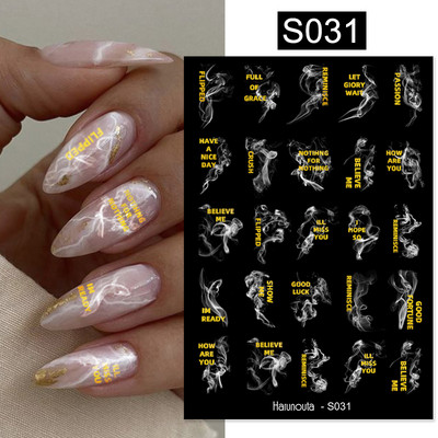 Arany fólia 3D köröm matrica szabálytalan geometriai márvány stílusú köröm matricák egyszerű virágos levelek csúszó körömdíszítés manikűr dekoráció