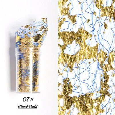 1 db 3D hálós körömmatrica arany, ezüst, háló, drót, selyemfólia körömfólia matrica, arany és ezüst fólia körömdíszítés barkácsolás