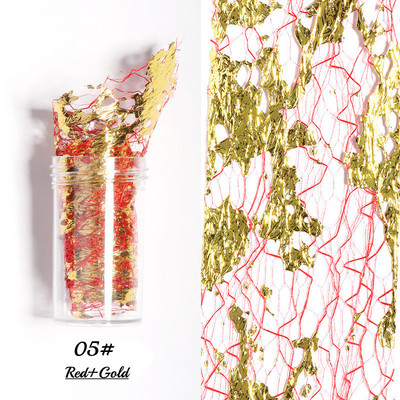 1 db 3D hálós körömmatrica arany, ezüst, háló, drót, selyemfólia körömfólia matrica, arany és ezüst fólia körömdíszítés barkácsolás