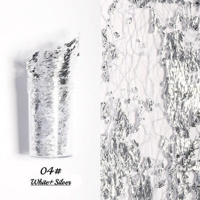 1 db 3D hálós körömmatrica arany, ezüst, háló, drót, selyemfólia körömfólia matrica, arany és ezüst fólia körömdíszítés barkácsolás