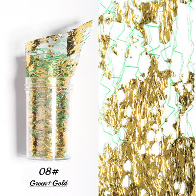 1 db 3D hálós körömmatrica arany, ezüst, háló, drót, selyemfólia körömfólia matrica, arany és ezüst fólia körömdíszítés barkácsolás