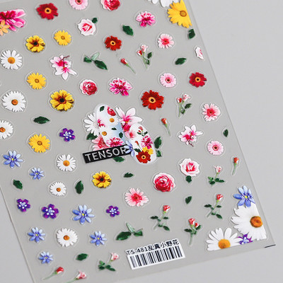 5D Bohemia körömmatrica, matt virágos körömmatricák, áttetsző, ultravékony dombornyomott ragasztós körömcsúcsok, kiegészítők díszítés