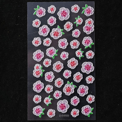 5D Bohemia körömmatrica, matt virágos körömmatricák, áttetsző, ultravékony dombornyomott ragasztós körömcsúcsok, kiegészítők díszítés