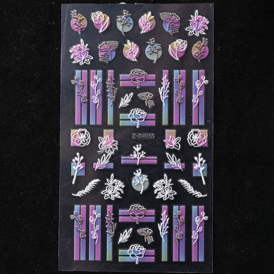 5D Bohemia körömmatrica, matt virágos körömmatricák, áttetsző, ultravékony dombornyomott ragasztós körömcsúcsok, kiegészítők díszítés