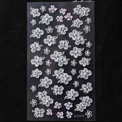 5D Bohemia körömmatrica, matt virágos körömmatricák, áttetsző, ultravékony dombornyomott ragasztós körömcsúcsok, kiegészítők díszítés