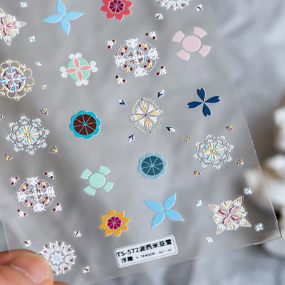 5D Bohemia körömmatrica, matt virágos körömmatricák, áttetsző, ultravékony dombornyomott ragasztós körömcsúcsok, kiegészítők díszítés