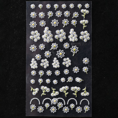 5D Bohemia körömmatrica, matt virágos körömmatricák, áttetsző, ultravékony dombornyomott ragasztós körömcsúcsok, kiegészítők díszítés