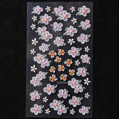 5D Bohemia körömmatrica, matt virágos körömmatricák, áttetsző, ultravékony dombornyomott ragasztós körömcsúcsok, kiegészítők díszítés