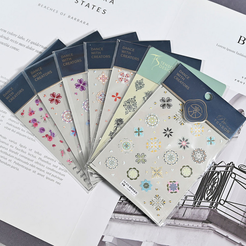 5D Bohemia körömmatrica, matt virágos körömmatricák, áttetsző, ultravékony dombornyomott ragasztós körömcsúcsok, kiegészítők díszítés