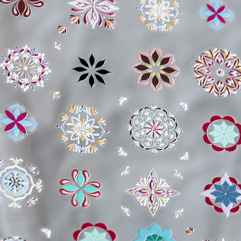 5D Bohemia körömmatrica, matt virágos körömmatricák, áttetsző, ultravékony dombornyomott ragasztós körömcsúcsok, kiegészítők díszítés