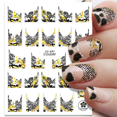 Harunouta márvány 3D köröm matricák arany fehér füst betűk design öntapadó nyomd a körmöket manikűr geometriai vonalak csúszka