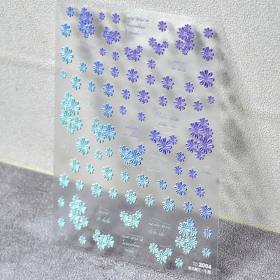 Virágok Hímzés Tervezés 5D Puha Mikrofaragott Öntapadó Körömdísz matricák 3D Manikűr Matricák Nagyker