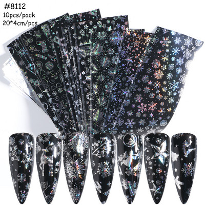 10 komada mat metalne folije za nokte kromirane naljepnice s efektom zrcala za nokte zlatno srebrna aluminijska papirna folija DIY manikura GLJSH-A
