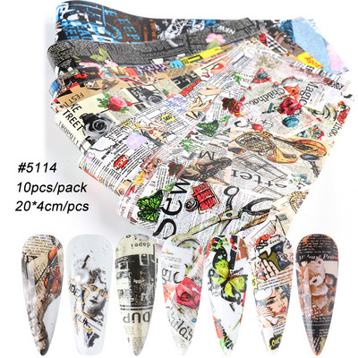 10 komada mat metalne folije za nokte kromirane naljepnice s efektom zrcala za nokte zlatno srebrna aluminijska papirna folija DIY manikura GLJSH-A