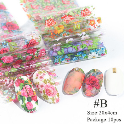 10 komada mat metalne folije za nokte kromirane naljepnice s efektom zrcala za nokte zlatno srebrna aluminijska papirna folija DIY manikura GLJSH-A