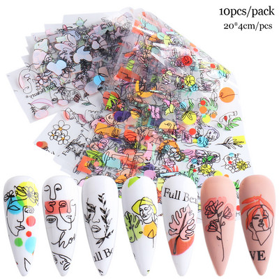 10 komada mat metalne folije za nokte kromirane naljepnice s efektom zrcala za nokte zlatno srebrna aluminijska papirna folija DIY manikura GLJSH-A