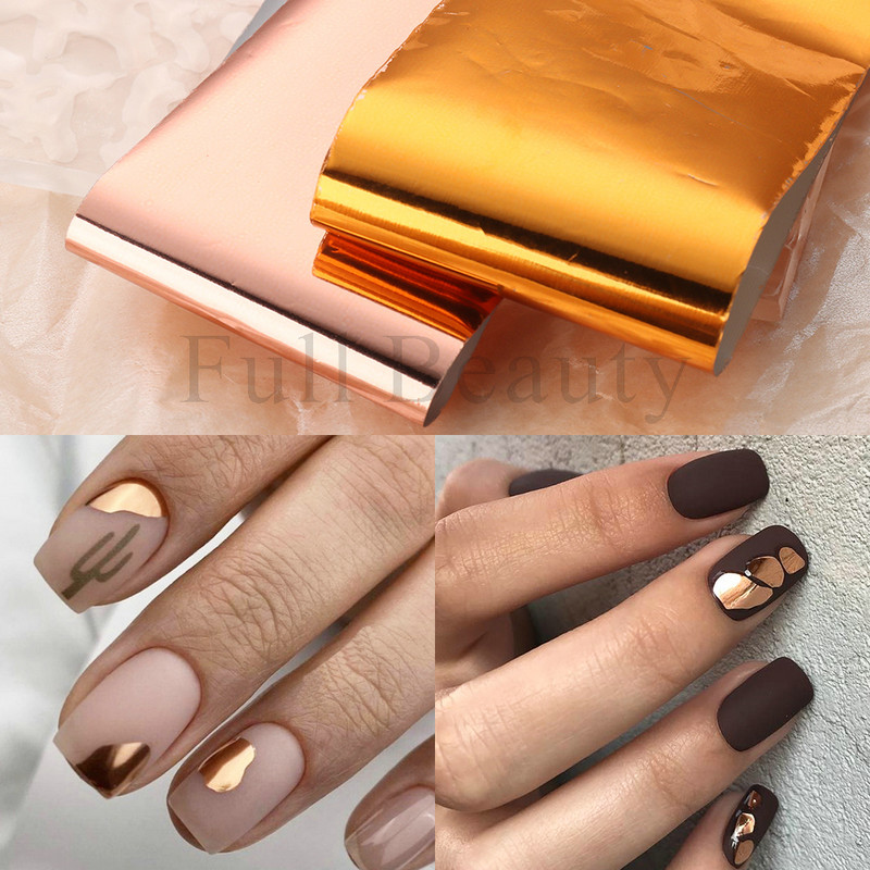 10 komada mat metalne folije za nokte kromirane naljepnice s efektom zrcala za nokte zlatno srebrna aluminijska papirna folija DIY manikura GLJSH-A
