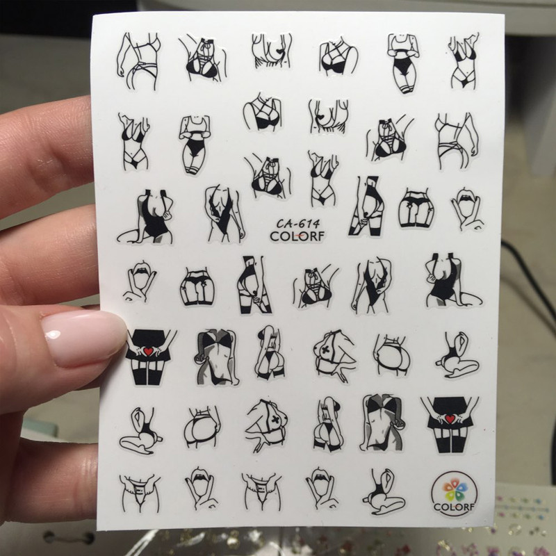 1 tk abstraktne tüdruku küünte kleebis CA COOL 3D küünekleebised kleebised mall isetehtud küünetööriistade kaunistused