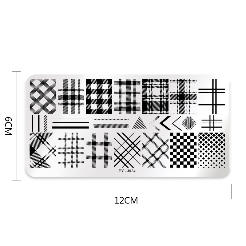 PICT YOU Check Minta körömbélyegző lemezek rozsdamentes acél körömötlet körömdíszítés képlemez köröm stencil eszközök