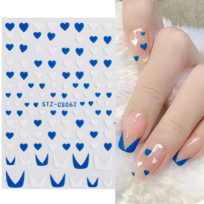 3D fekete vonalú levél körömmatricák tinta akvarell francia design tulipán hóvirág virág geometriájú csúszkák körmökhöz SASTZCS130-137