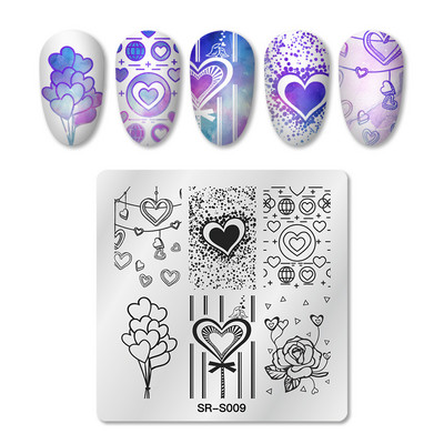 MEET ACROSS Csipke Virág Köröm Bélyegző Lemezek Növények Levelek Virágok Francia körömdíszlemez Stencil Rozsdamentes Acél Design