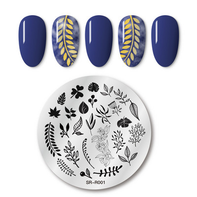 MEET ACROSS Csipke Virág Köröm Bélyegző Lemezek Növények Levelek Virágok Francia körömdíszlemez Stencil Rozsdamentes Acél Design