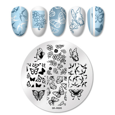 MEET ACROSS Csipke Virág Köröm Bélyegző Lemezek Növények Levelek Virágok Francia körömdíszlemez Stencil Rozsdamentes Acél Design