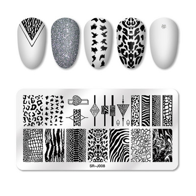 MEET ACROSS Csipke Virág Köröm Bélyegző Lemezek Növények Levelek Virágok Francia körömdíszlemez Stencil Rozsdamentes Acél Design