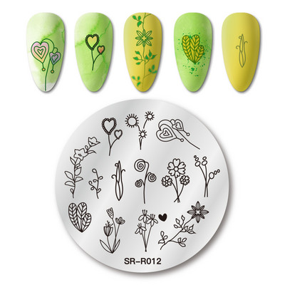 MEET ACROSS Csipke Virág Köröm Bélyegző Lemezek Növények Levelek Virágok Francia körömdíszlemez Stencil Rozsdamentes Acél Design